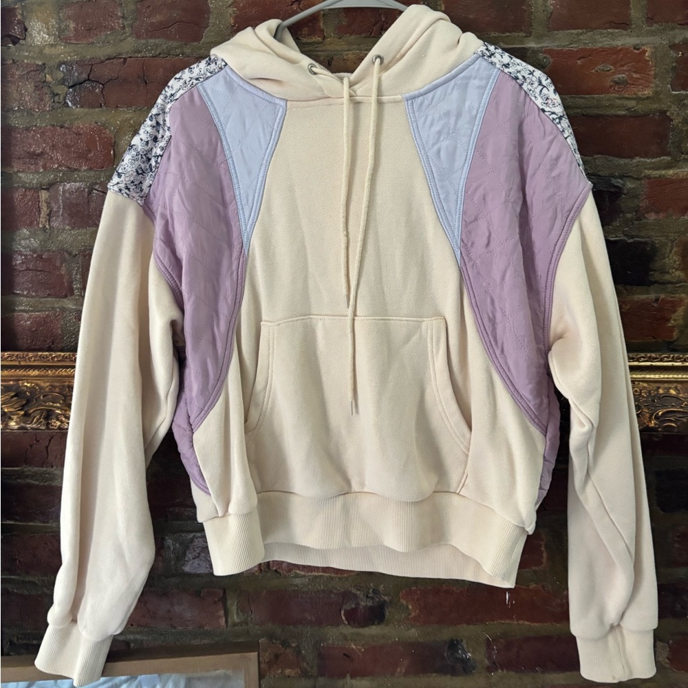 Anthropology BlankNYC Cream Hoodie with Quilting